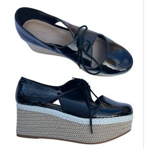Charles & Keith Platform lace up patent shoes 37 or 7